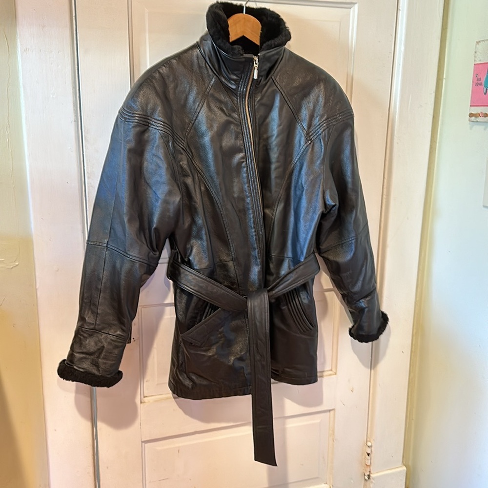 Fabulous Over-Size Wilsons Black Leather Jacket